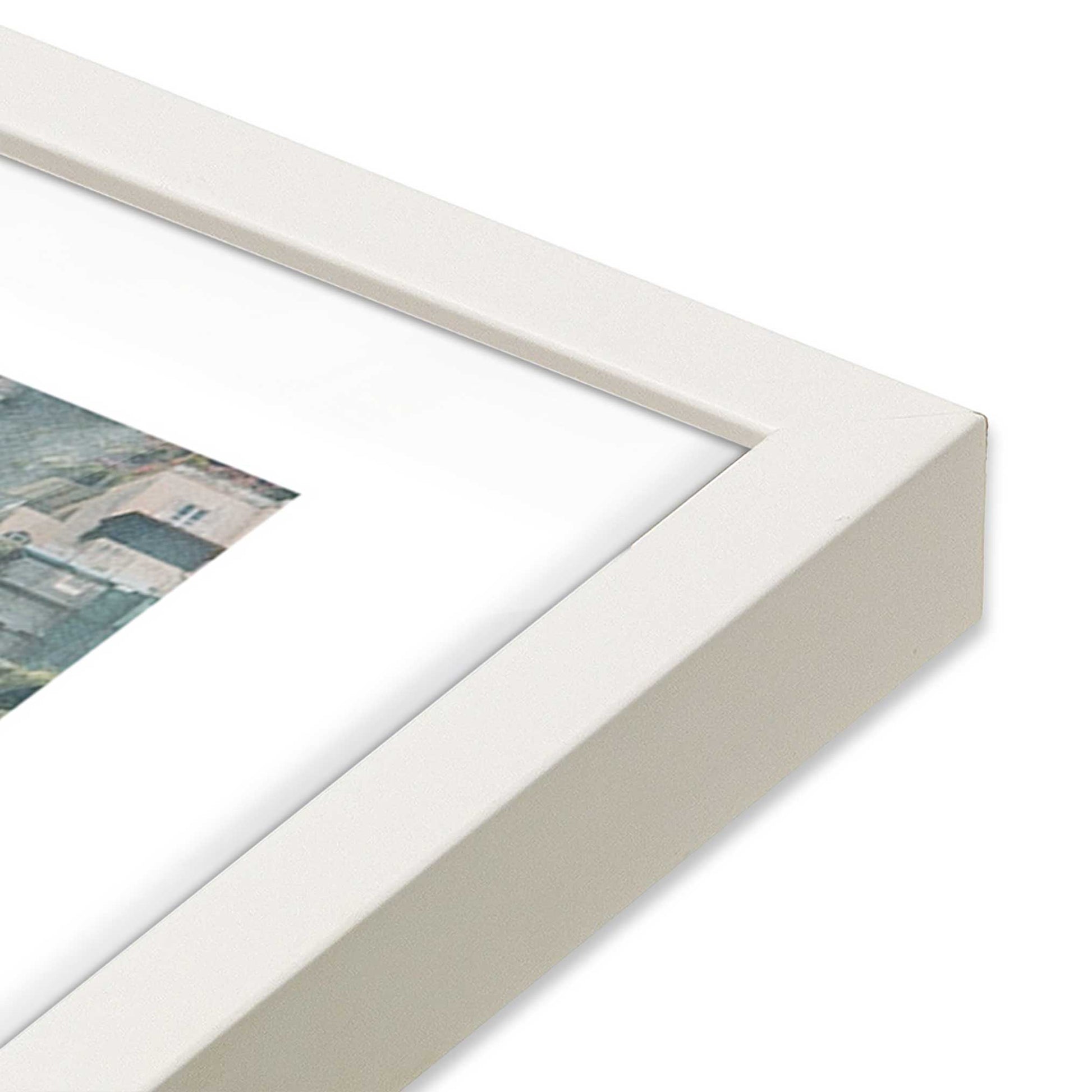 [Color:Opaque White], Picture of art in a Opaque White frame at an angle