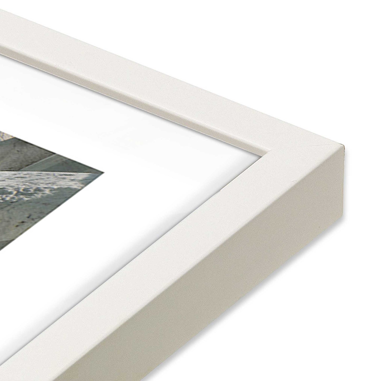 [Color:Opaque White], Picture of art in a Opaque White frame at an angle