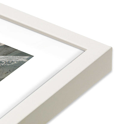 [Color:Opaque White], Picture of art in a Opaque White frame at an angle