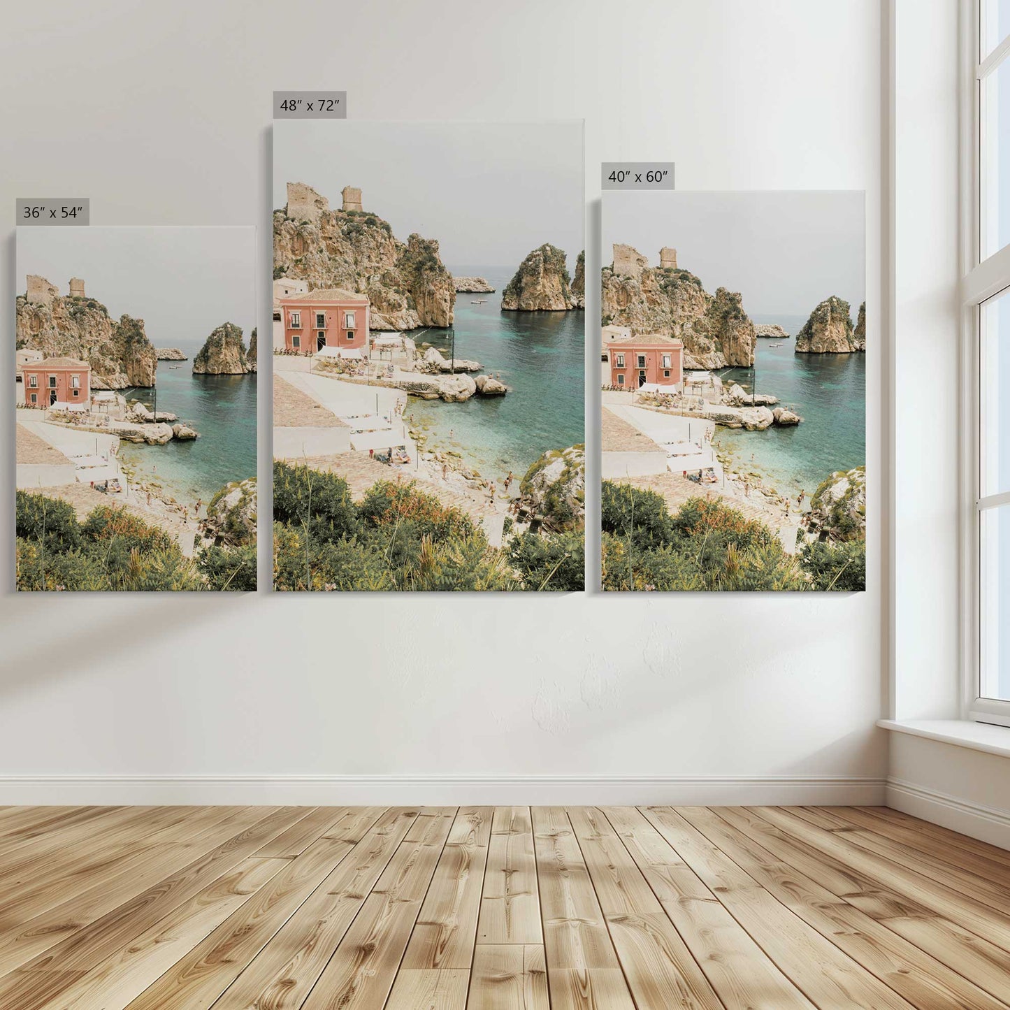 [Color:Stretched Canvas], Image showing the size comparisons