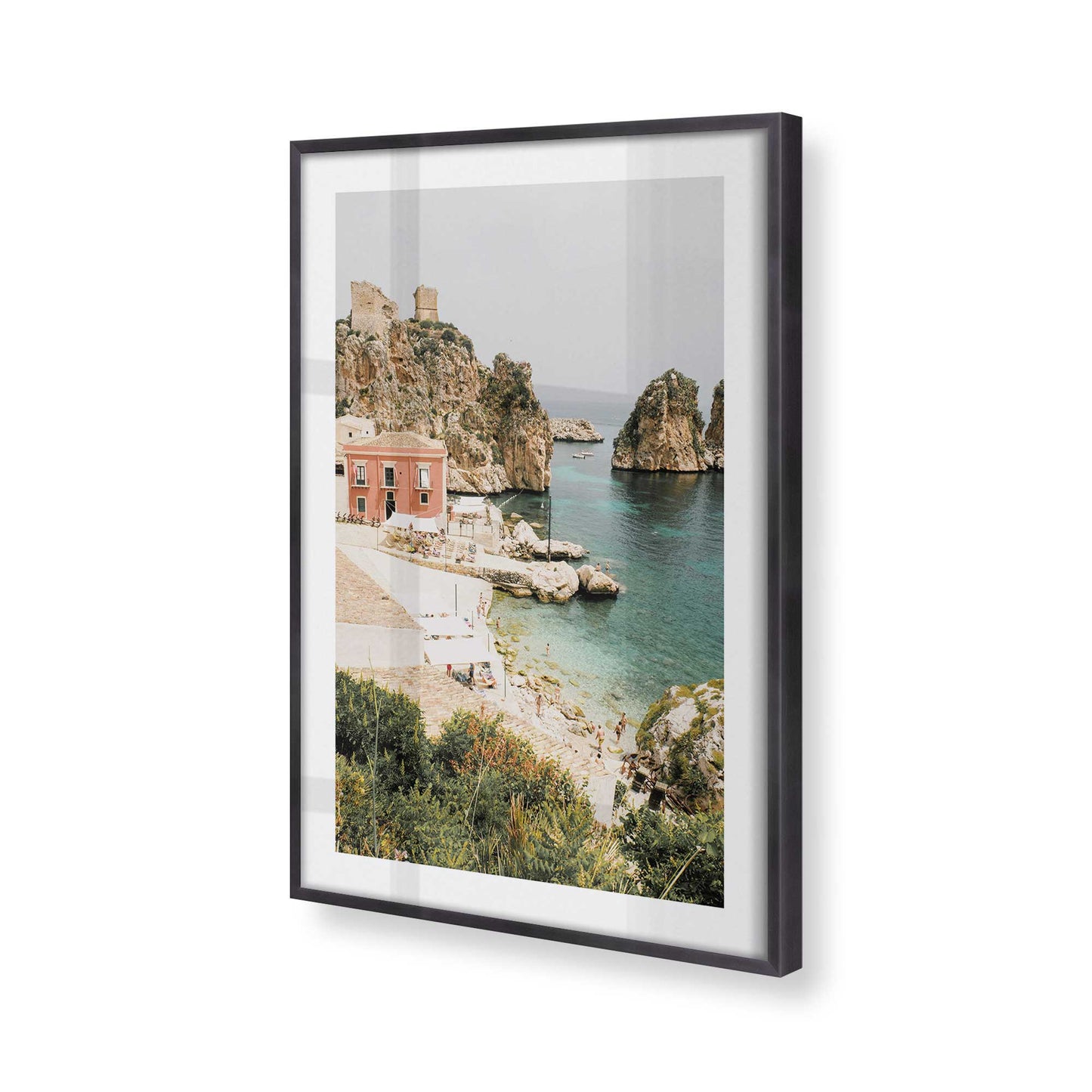 [Color:Weathered Zinc], Picture of art in a Weathered Zinc frame of the corner