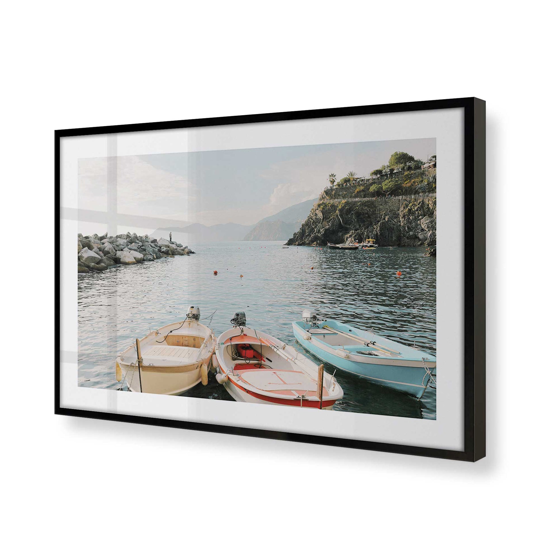 [Color:Satin Black], Picture of art in a Satin Black frame of the corner