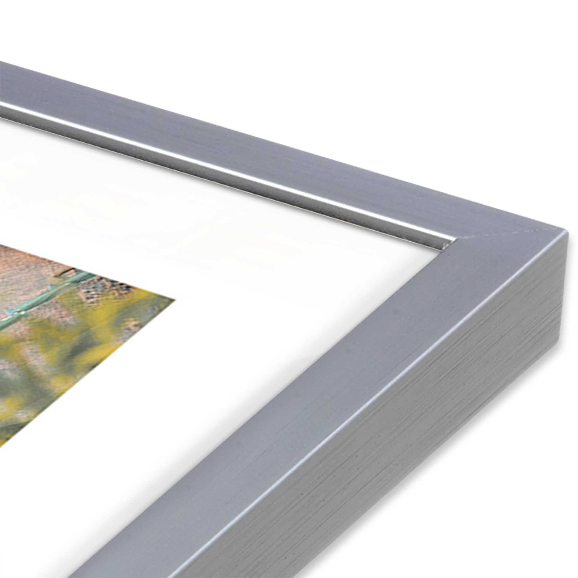 [Color:Polished Chrome], Picture of art in a Polished Chrome frame at an angle