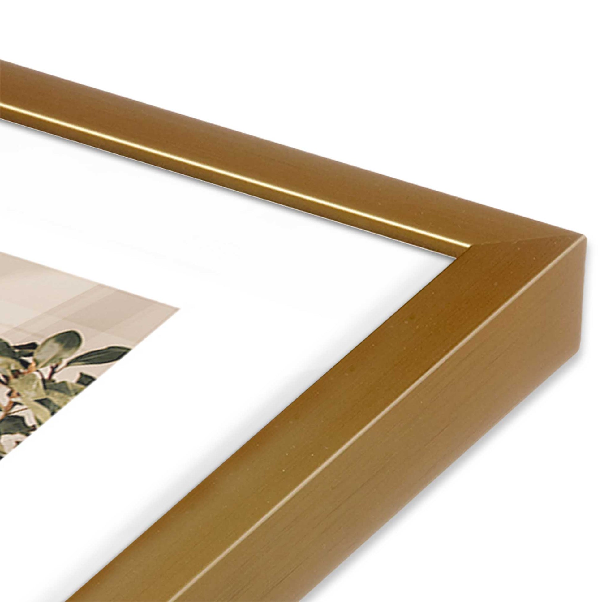 [Color:Polished Gold], Picture of art in a Polished Gold frame at an angle