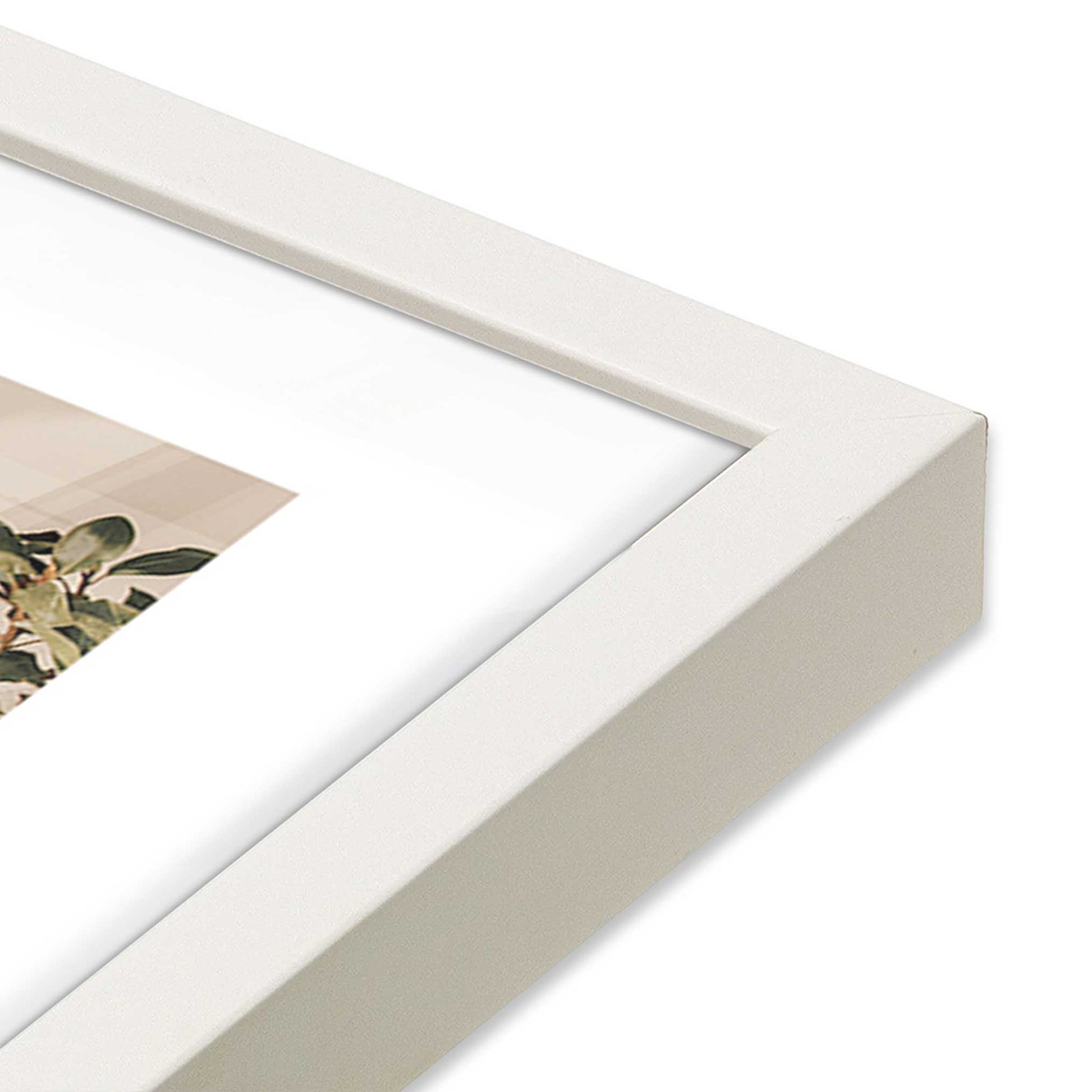 [Color:Opaque White], Picture of art in a Opaque White frame at an angle