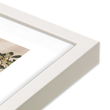 [Color:Opaque White], Picture of art in a Opaque White frame at an angle