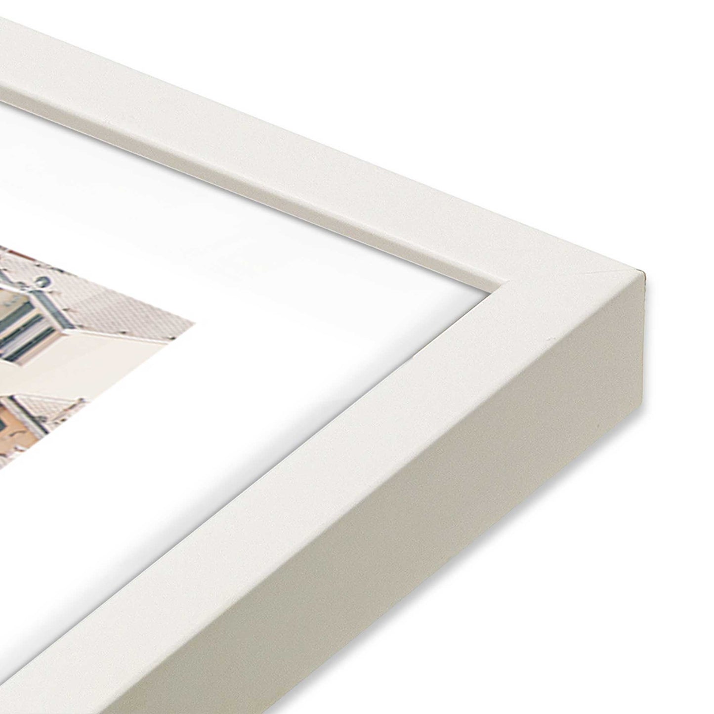 [Color:Opaque White], Picture of art in a Opaque White frame at an angle