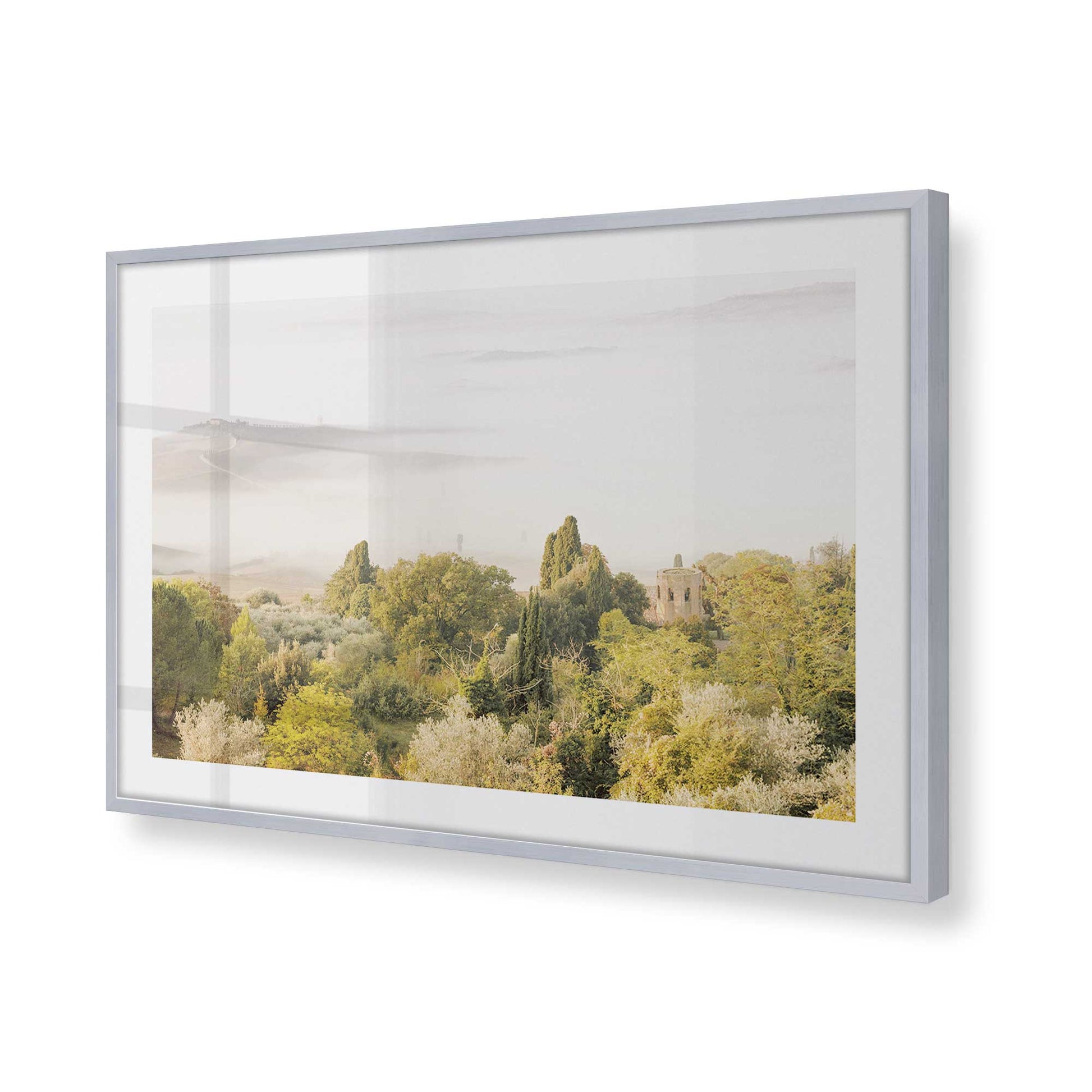 [Color:Polished Chrome], Picture of art in a Polished Chrome frame of the corner