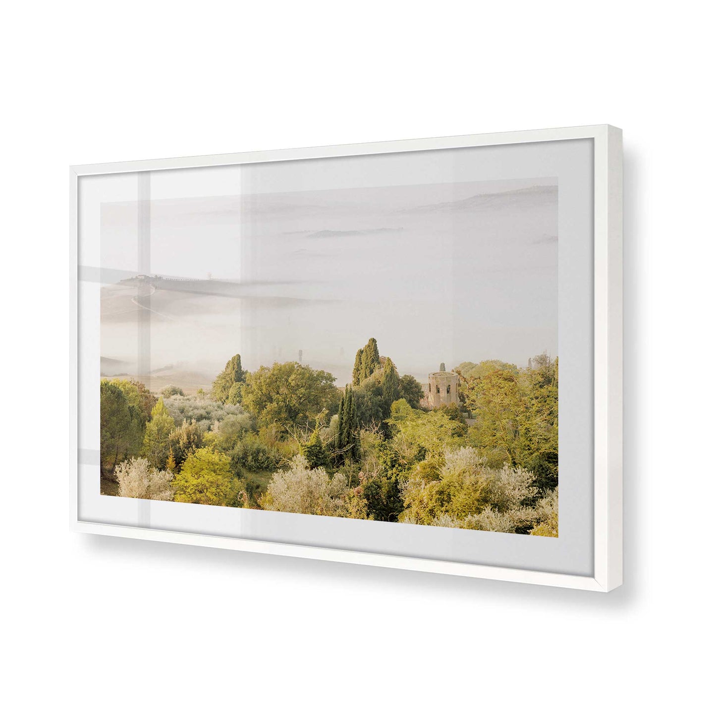 [Color:Opaque White], Picture of art in a Opaque White frame of the corner