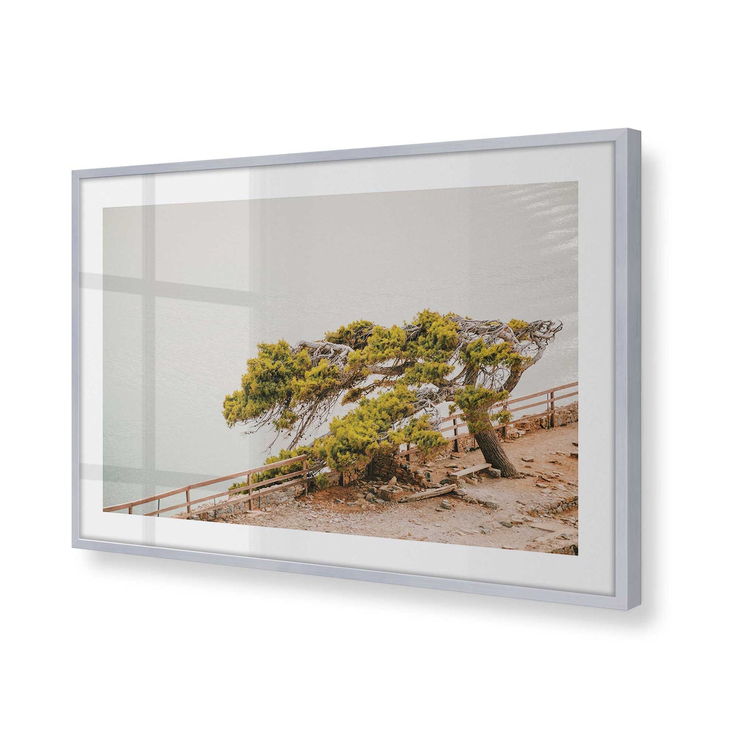 [Color:Polished Chrome], Picture of art in a Polished Chrome frame of the corner