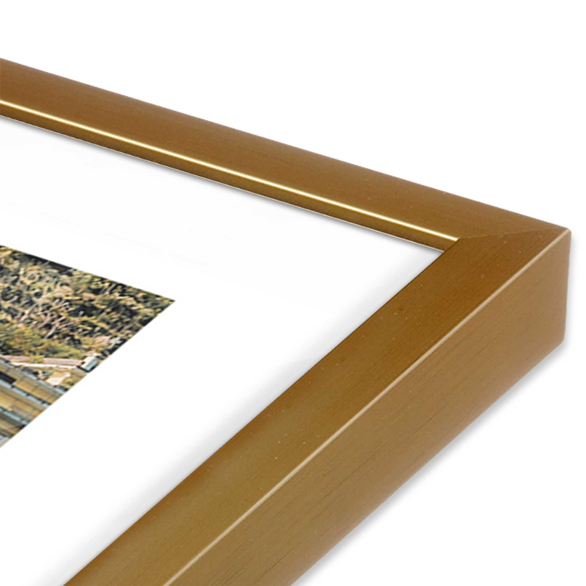 [Color:Polished Gold], Picture of art in a Polished Gold frame at an angle
