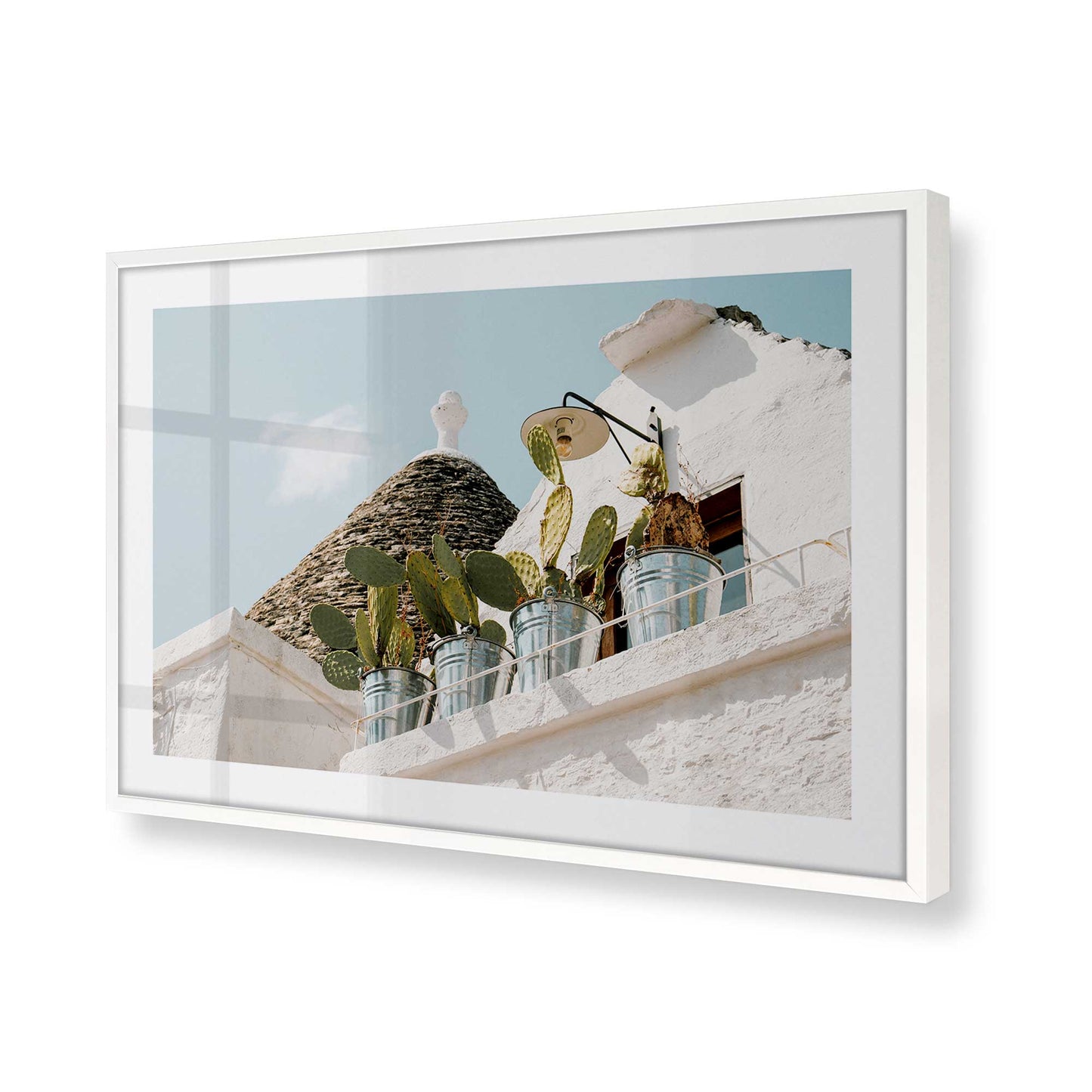 [Color:Opaque White], Picture of art in a Opaque White frame of the corner