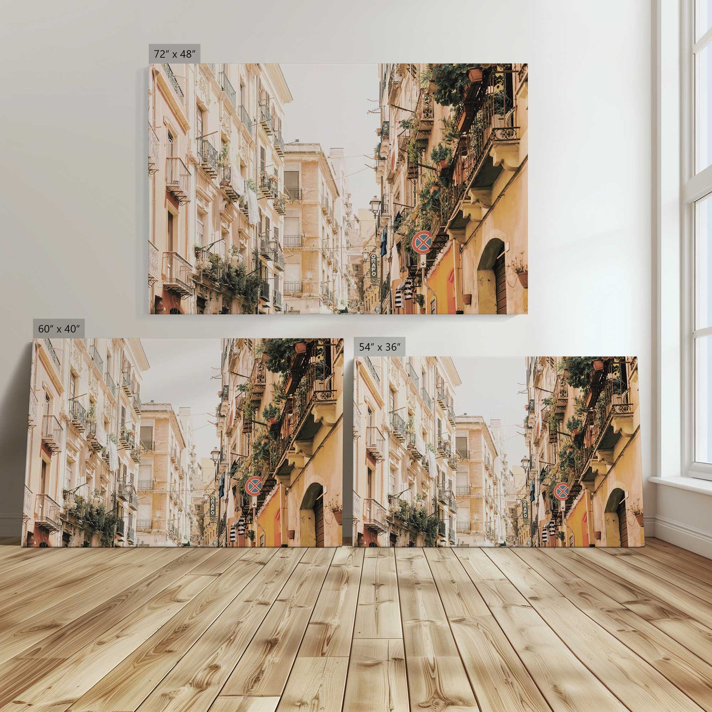 [Color:Stretched Canvas], Image showing the size comparisons