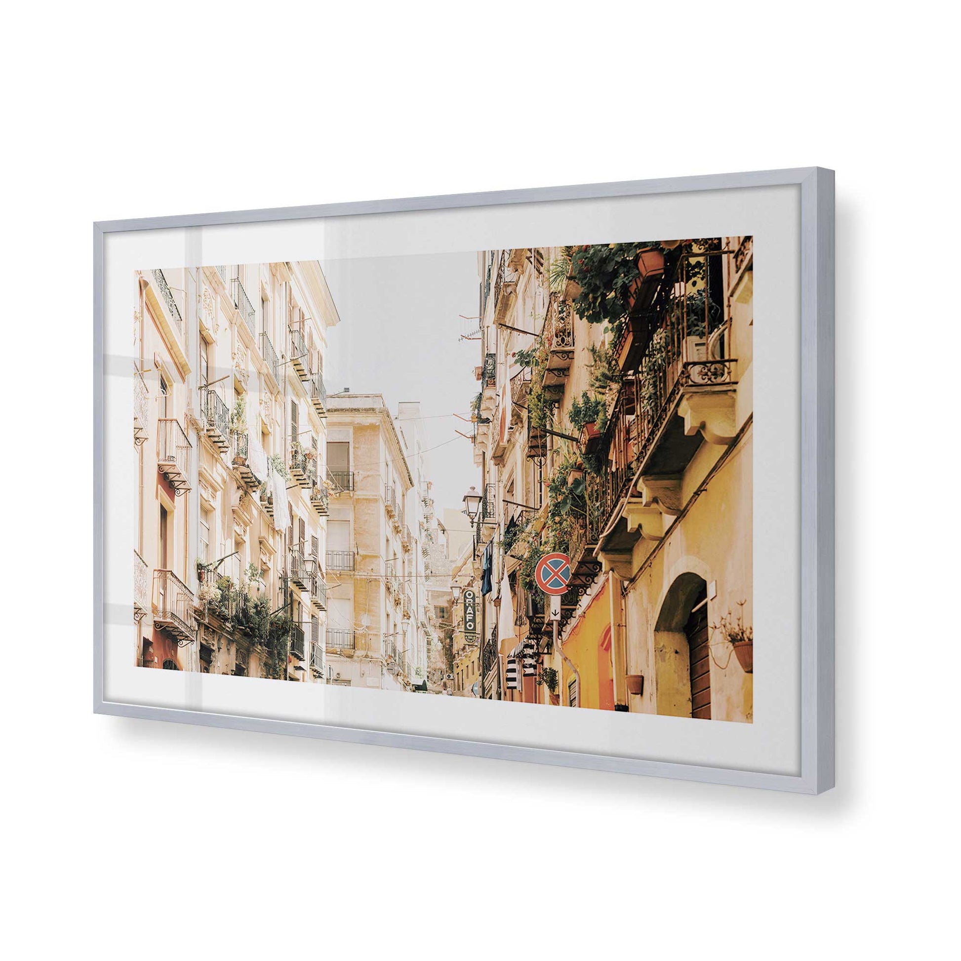 [Color:Polished Chrome], Picture of art in a Polished Chrome frame of the corner