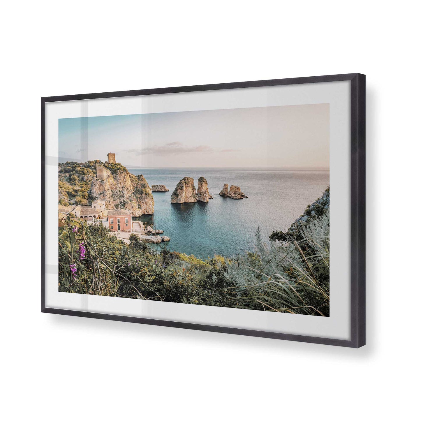 [Color:Weathered Zinc], Picture of art in a Weathered Zinc frame of the corner