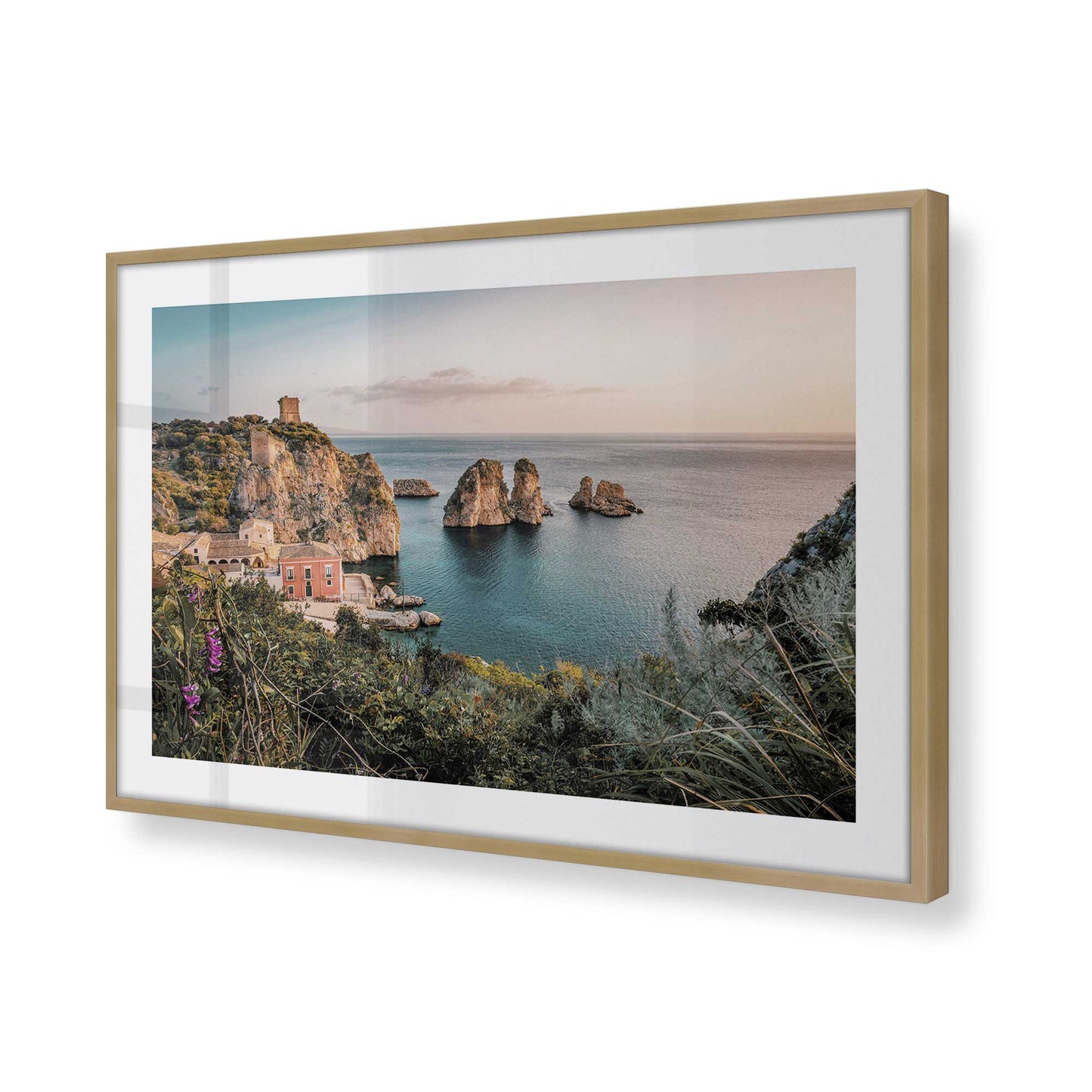 [Color:Brushed Gold], Picture of art in a Brushed Gold frame of the corner