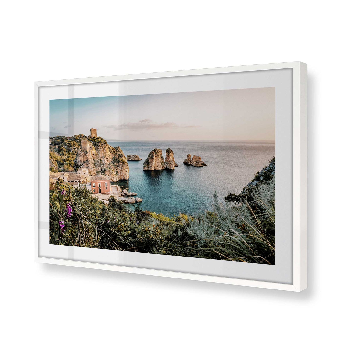[Color:Opaque White], Picture of art in a Opaque White frame of the corner