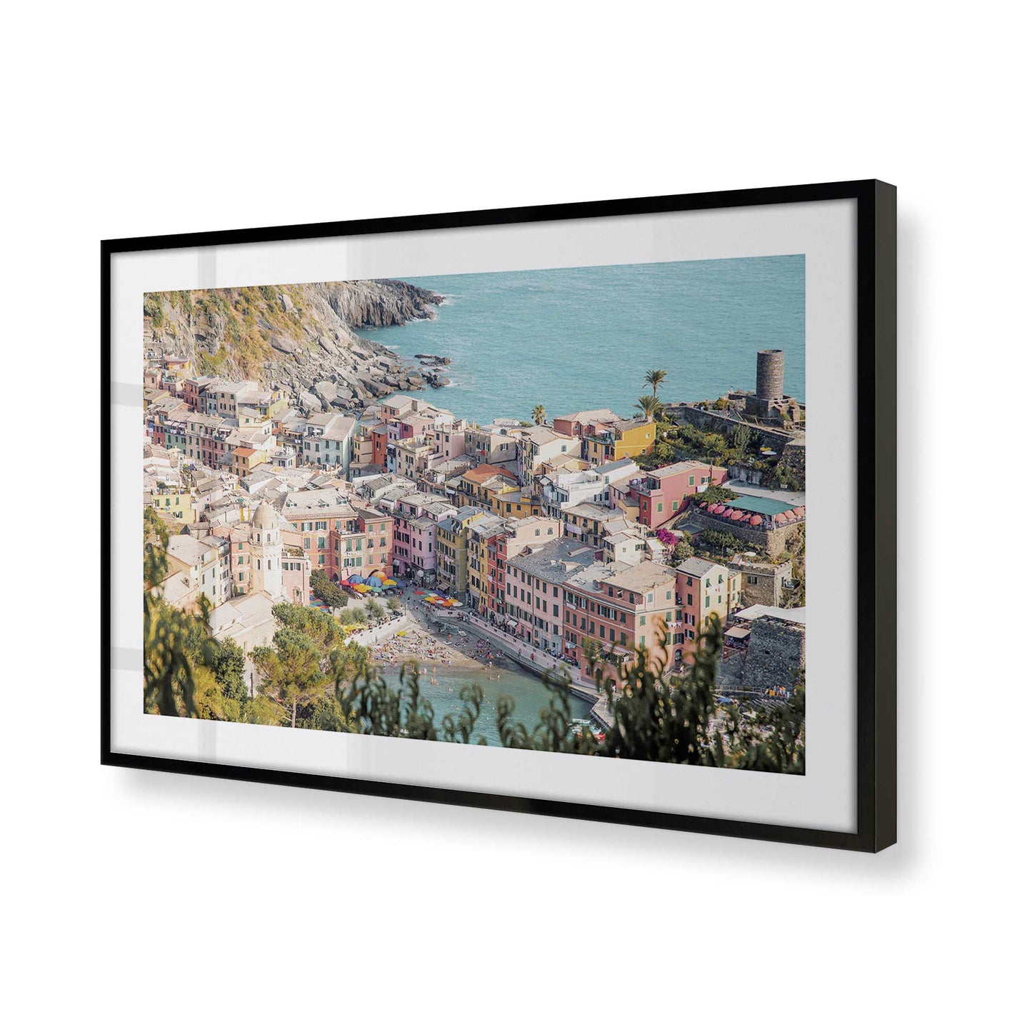 [Color:Satin Black], Picture of art in a Satin Black frame of the corner