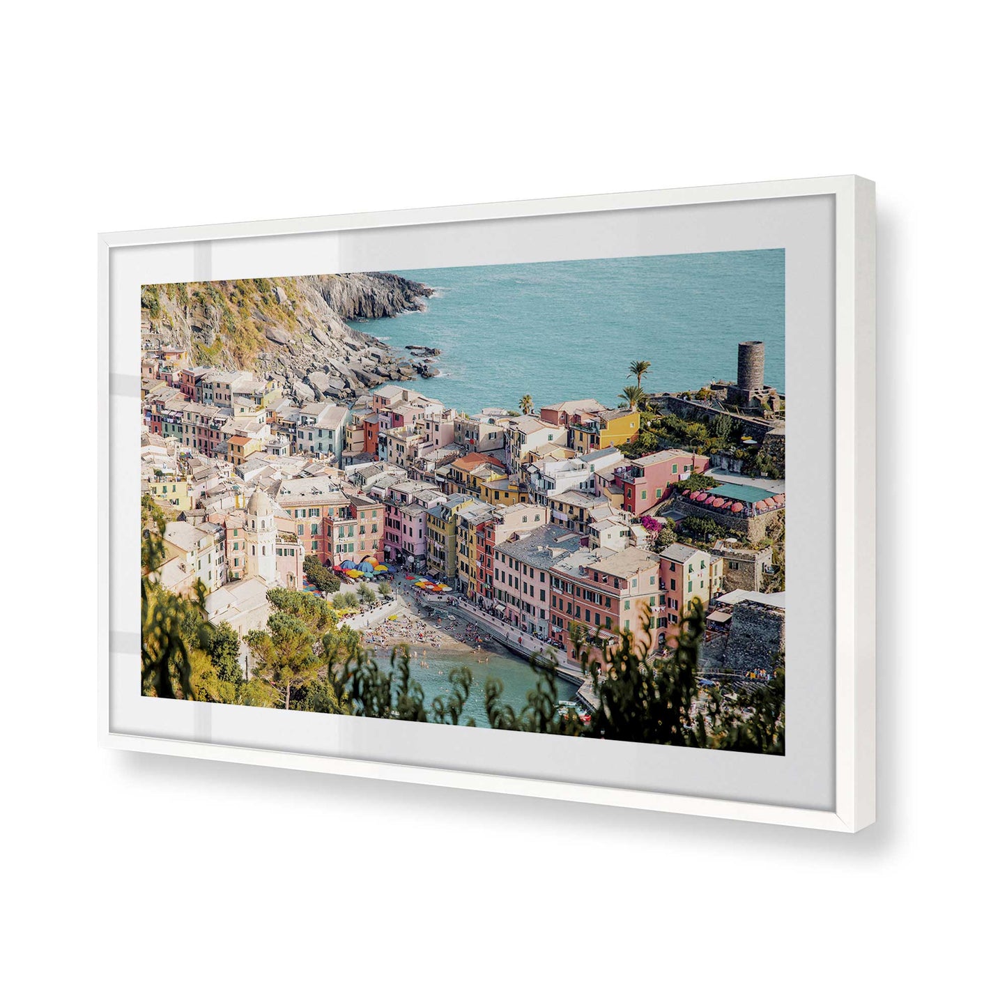 [Color:Opaque White], Picture of art in a Opaque White frame of the corner