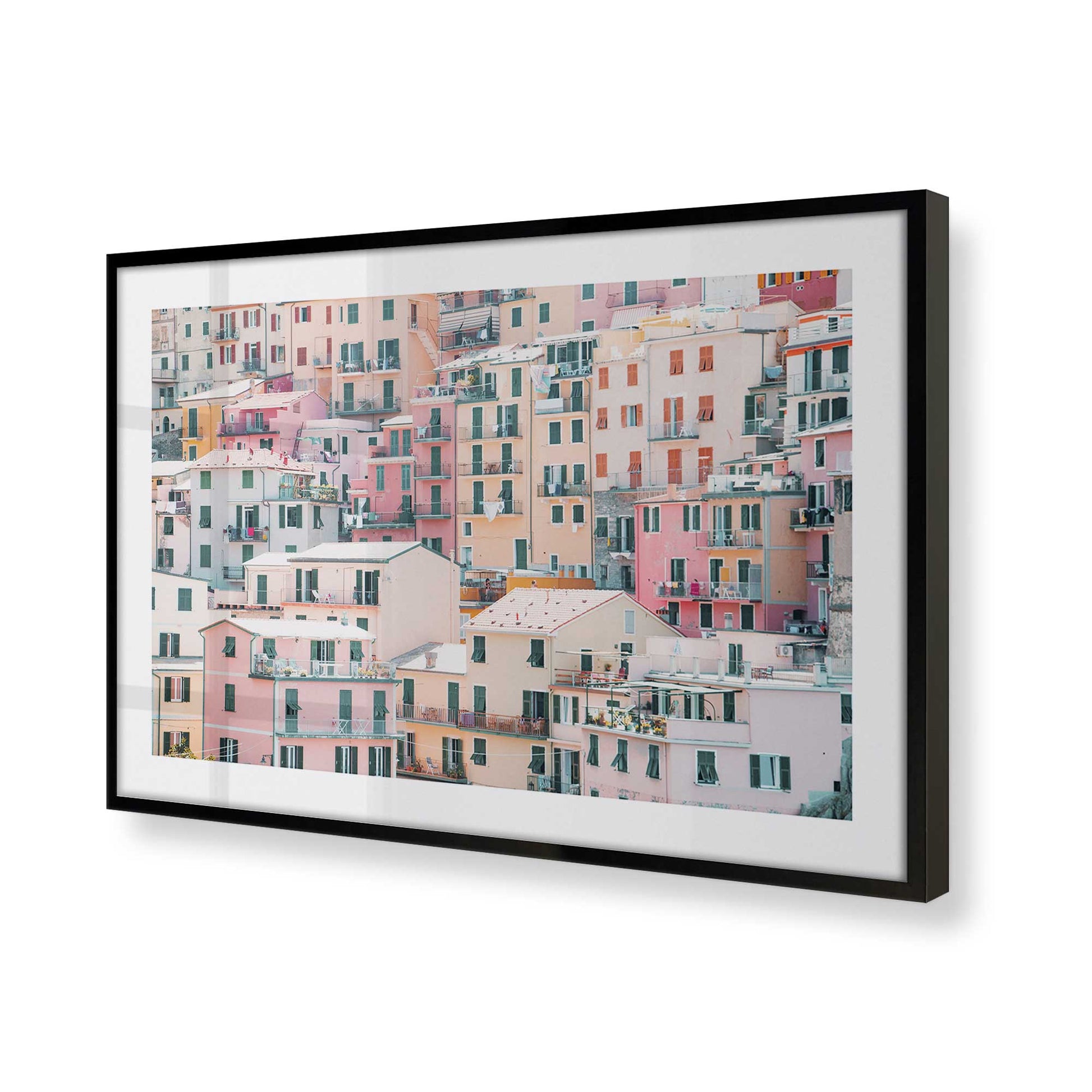 [Color:Satin Black], Picture of art in a Satin Black frame of the corner
