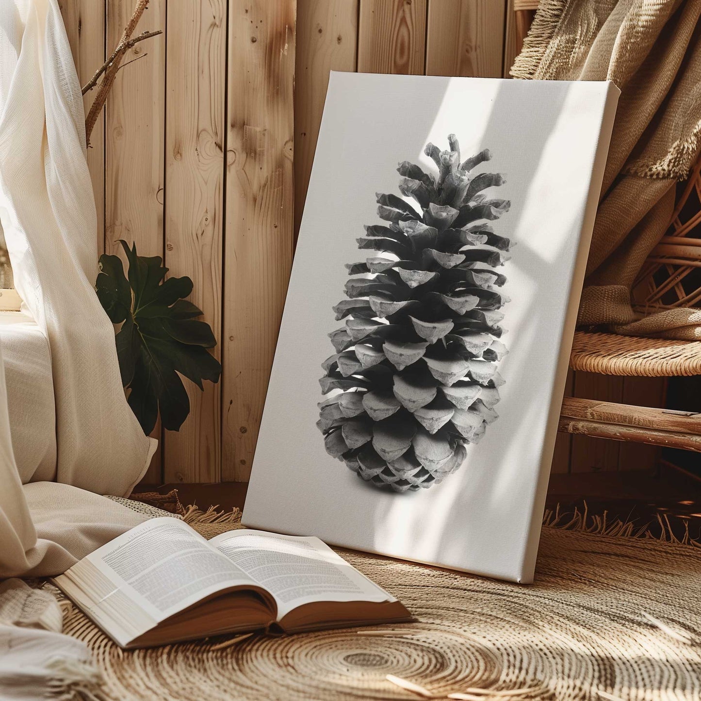 Portrait of a Pinecone Print on Canvas