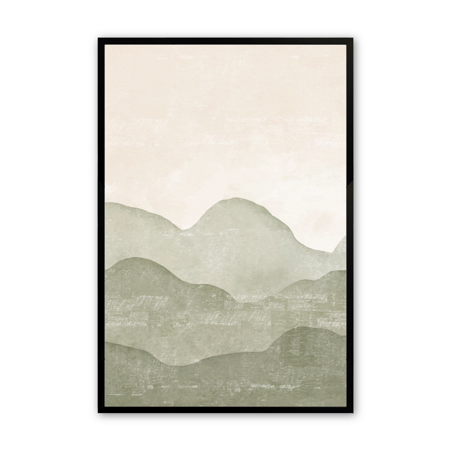 [color:Satin Black], Picture of the second of 3 mountain illustrations in a black frame