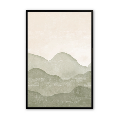 [color:Satin Black], Picture of the second of 3 mountain illustrations in a black frame