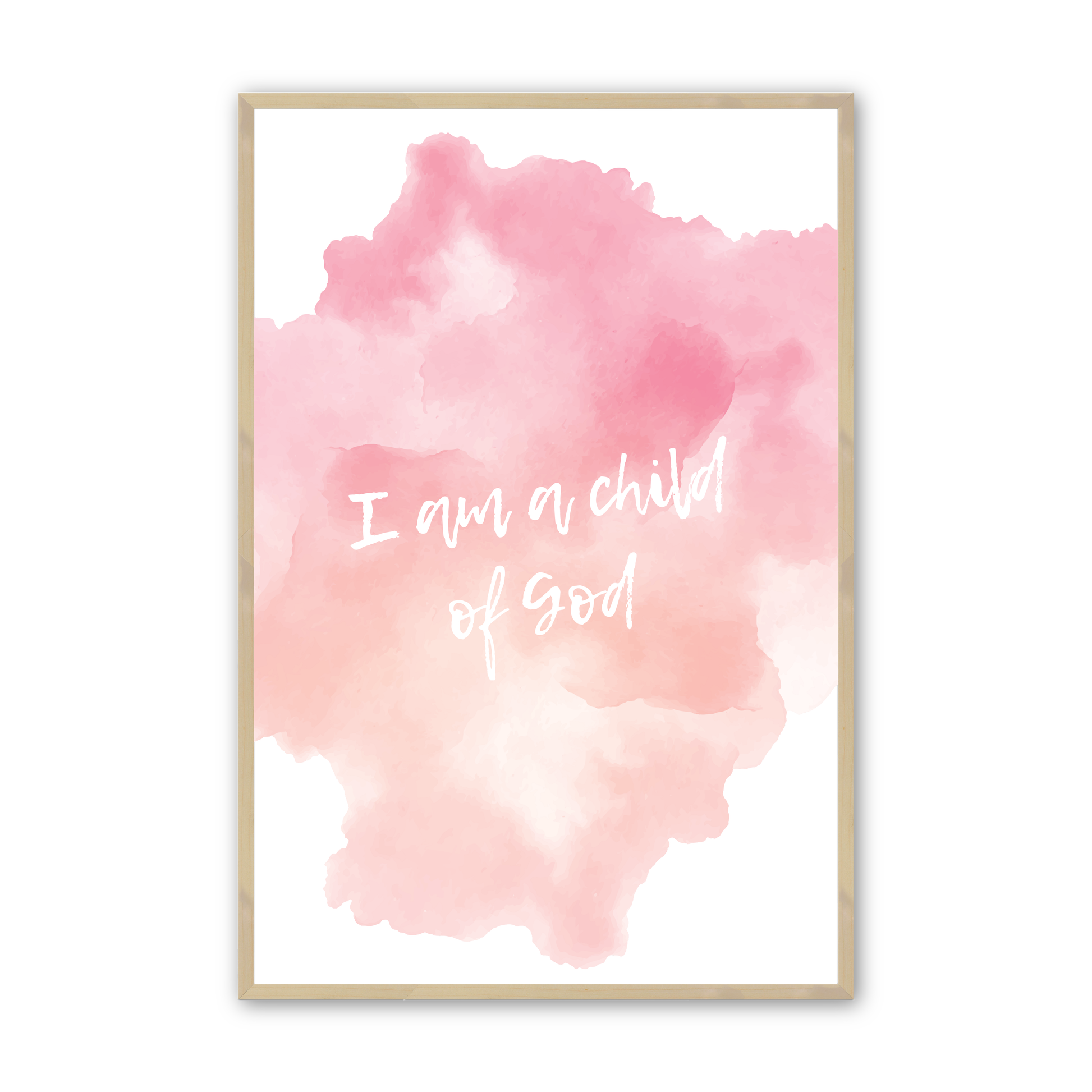 [color:Raw Maple], Picture of art in frame - I Am a Child of God